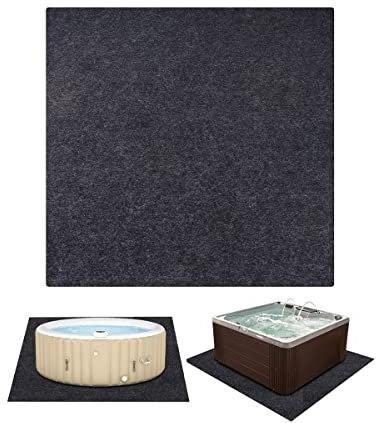 75″x75″ Extra Large Hot Tub Pad - Inflatable Hot Tub Mat Outdoor Indoor - Ground Mat for Under Inflatable Hot Tub - Absorbent Spa Pool Ground Base Flooring Protector Mat
