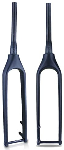 QHIYRZE Fahrradgabel Fahrrad Starrgabel 26 27.5 29 Zoll Kohlefaser Mountainbike Starr Gabel 15x110mm Steckachse Vorderradgabel 1-1/2'' Konisches Rohr MTB Scheibenbremse Gabel(Matte Black,29'')