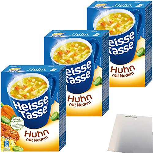 Erasco Heisse Tasse Huhn mit Nudeln 3er Pack (9 Beutel a 12,2g) + usy Block