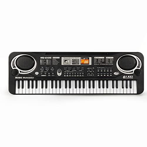 Felenny 61 Keys Piano Keyboard Portable Digital Music Keyboard, Early Education Music Instrument with Microphone Built- In Speaker for Simply Piano Application, 1-8 Years Old