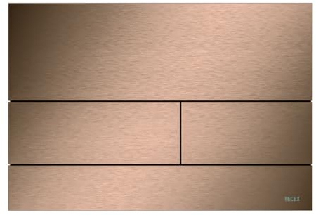 TECE WC-Betätigungsplatte TECEsquare II Metall für Zweimengentechnik, 9240848, Farbe: Rotgold gebürstet PVD (mit Anti-Fingerprint)