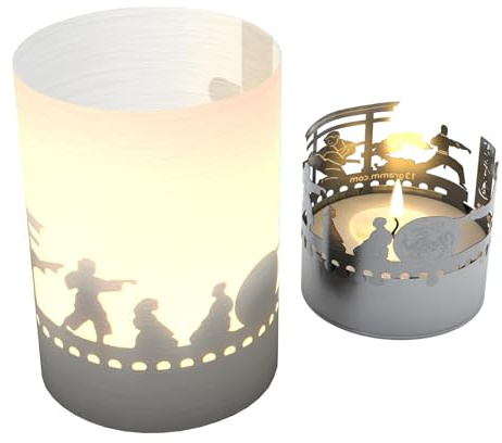 Karate Tube Tealight Shadow Play - Silhouette Motif Candle for a Fascinating Karate Experience, as a Gift for Karate Enthusiasts