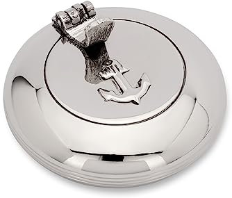 NKlaus 6 cm Pocket Ashtray Smooth Nickel-Plated Brass Portable Folding Ashtray Maritime 14631