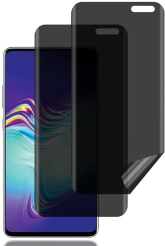 BCHKLAI Sichtschutz Schutzfolie für Samsung Galaxy S10 5G [2 Stück] | Fingerabdruck-ID-Kompatibel, Kratzfest, Blasenfrei, Anti-Spy Flexibler TPU Privacy Schutzfolie für Samsung Galaxy S10 5G