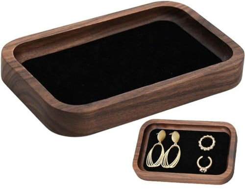 Holzschmuck Display Tablett Kleine Schmuckschale Ringe Ohrringe Armbänder Halskettenhalter Display Organizer