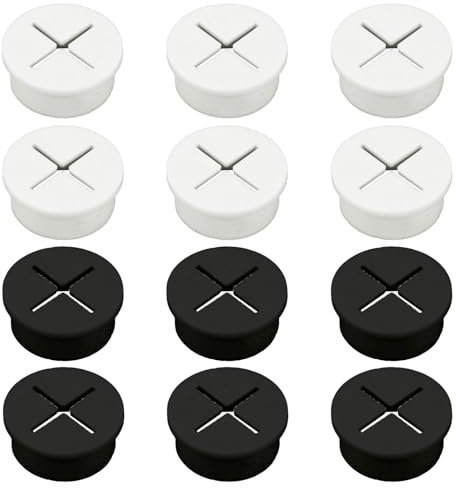 KASURE 12 Stücke Kabeleinführung, Kabelführung, Kabeleinführungstülle 25mm tisch kabeldurchführung schreibtisch kabeldurchführung kabeldurchlass für Schreibtisch Computertisch Arbeitsplatten