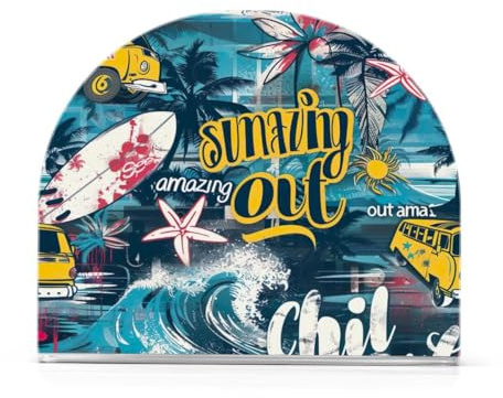 JUMBEAR Cooler Surfbrett-Serviettenhalter für Tische, Papierserviettenhalter für Restaurant, Dekoration, Küche, Bar, Zubehör