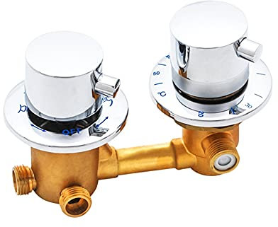 Mitigeur de douche thermostatique 2/3/4 voies en laiton à double commande (filetage 10 cm, 3 voies)