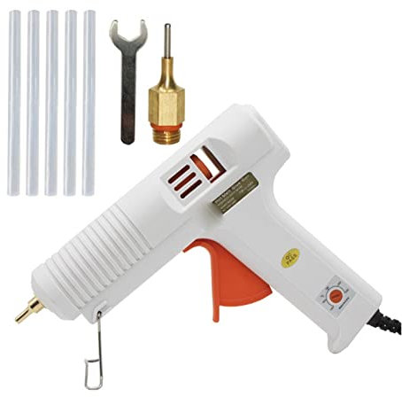 RUHEN Pistola per Colla a Caldo da 150 W, ugello Lungo, Diametro 1 mm, 1,3 mm, Piccola Apertura, Pistola per Colla Industriale, Strumenti per riparazioni Artigianali Fai da Te, Pistola per Colla
