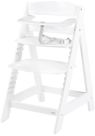 roba Treppenhochstuhl 'Sit Up Click 'N' Flex' - Mitwachsender Hochstuhl aus Holz - Innovativer Klickverschluss - Weiß