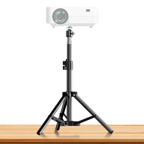 Portable Pan Tilt - Foldable Projector Stand, Tripod Projector Laptop | Adjustable Retractable Stand Bedside Floor Desktop, Use Mount Home Studio Theater Stage Projection Rotatable Stand