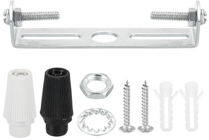 PATIKIL 75mm Kit Piastra Per Luci A Soffitto, 1 Set Staffa Di Montaggio Per Luci In Acciaio Con Barra Trasversale Per Lampadari Per Casa Con Vite Rondella Dado 2 Colori Cappuccio