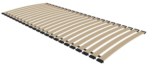 BDW Lattenrost mit 23 Flex - Streifen, 150kg, 53 mm Lamellenbreite, Bettrahmen, Buchenholz, Anti-Quietsch-System (70x200cm)