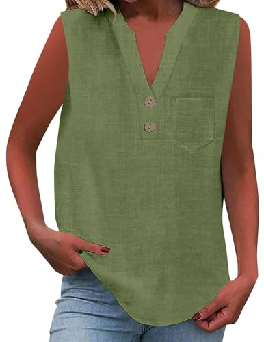 Cocila Camisa informal de mujer con botones sueltos, cuello y mangas color liso Camiseta Encaje Blusas De Tirantes Body Mujer Elegante Plus Size Cami Tops Rockera Sexy Womens Tunic Uk Talla