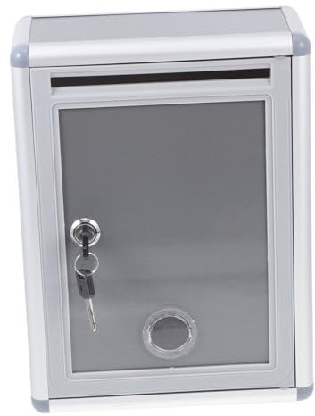 POPETPOP Cassetta Per Posta in Metallo Cassetta Delle Lettere Sospesa Raccoglitore Di Suggerimenti Chiusura Di Sicurezza Per Ufficio e Fabbrica Facile Da Installare Fessura Anteriore Per