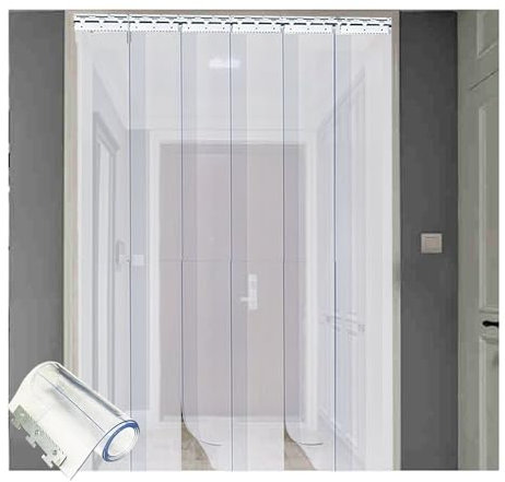 Tenda a strisce in plastica per porte e magazzini, spessore 1 mm, 90 x 300 cm, resistente, per catering e controllo della temperatura