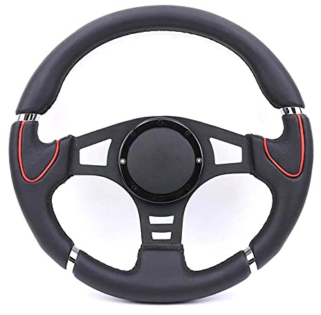 Volante Sportivo, Volante Auto Nero classico 14 pollici vera ruota del volante Volante Sport Sport Sterzo