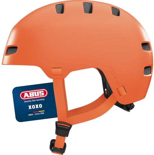 ABUS Casco da bicicletta XOXO - Casco da città in stile skater - Casco per skateboard, bicicletta, monopattino - per adolescenti e adulti - taglia L, arancione mono