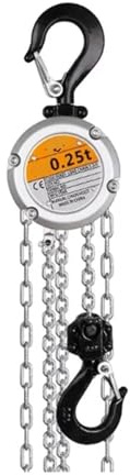 DIKKAC Mini Hand Chain Hoist Hook Mount 0.25/0.5 Ton Capacity 3 Meter Lift,Portable Manual Lever Block Lifting(0.25T with 2.5M)