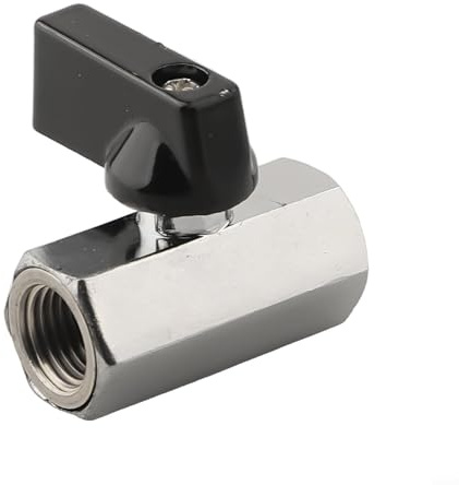 Interruptor de cierre de válvula de bola de latón de 1/4 pulgadas para compresor de aire, control de agua, gas, aceite con conexión roscada de 1/4 pulgadas, construcción metálica (A)