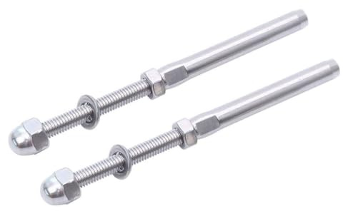 20 Pcs T-316 Cable Railing Kit 1/8 Stair Deck Wood Post Hardware Threaded Swage and Stemball Swage Fitting Bolt Column