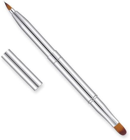 Larrel infällbara läppar sminkborstar, dubbelsidig läppborste mini läppborste concealer borste bärbar läppborste läppstift pensel läppkonturer sminkverktyg för kvinnor och flickor