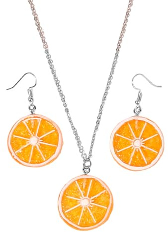 OIXYEY 3 Stück Aperol Spritz Kostüm Accessoires Damen Orangen Kostüm Zubehör Geschenke Orangefarbene Ohrringe Für Karneval Cosplay Frau Sommer Geburtstag Party Aperol Kostüm Damen