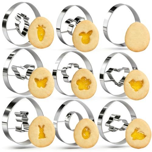 Ausstechformen Ostern, Osterhasen Ausstecher Set 9 Stück | Easter Backformen & Keksausstecher | Präsent für Familie & Freunde
