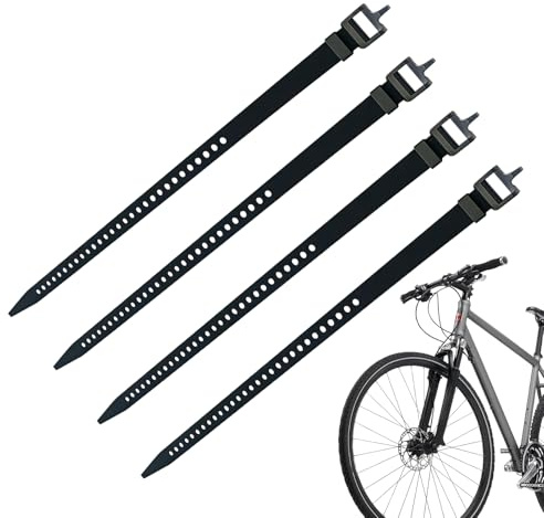 Bridas para cables, 4 correas de seguridad ajustables, bridas de gestión de cables con hebilla, para camping, senderismo, viajes, esquí al aire libre, carga, equipaje, equipo deportivo