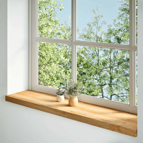 Generico Davanzali 2 pz Marrone Chiaro 120x30x2 cm Legno Massello Rovere,Telai per finestre