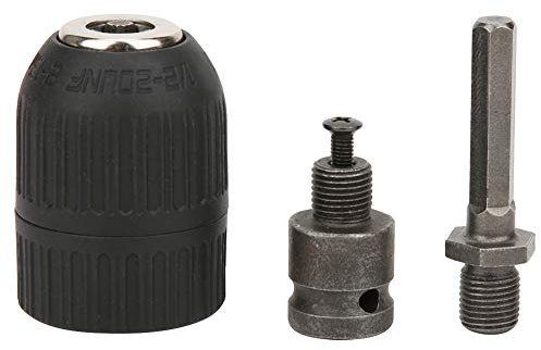 Baxnore Convertidor adaptador de portabrocas de vástago hexagonal de 1/2 pulgada con rango de sujeción de 2 13 mm Portabrocas autoajustable para llave de impacto Herramientas de ta