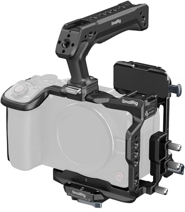 SMALLRIG HawkLock Quick Release Cage Kit for Canon R6 V - 6381 | with Foldable V-Mount Battery Plate, Clamp for HDMI & USB-C, Top Handle, Multiple Interfaces for Various Scenes – 6381