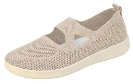 Stickade platta promenadskor utskurna lediga Espadrille stil Plimsoll, BEIgE, 40 EU