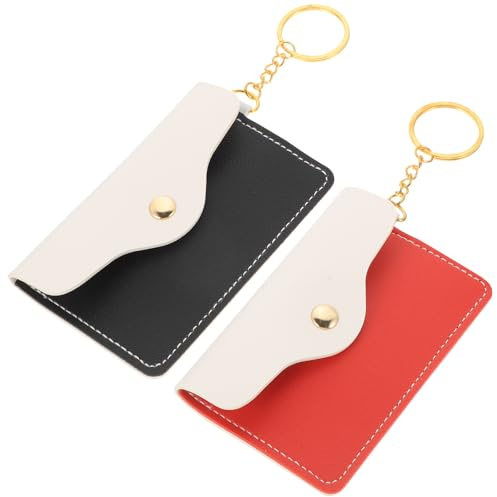 NAMOARLY Porte-Monnaie Mini avec Anneau Porte-clés en PU, Lot de 2