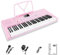 Vangoa Teclado de piano de 61 Mini teclas con micrófono, teclado musical para principiantes niño, Modos De Enseñanza, 350 Tonos, Rosa