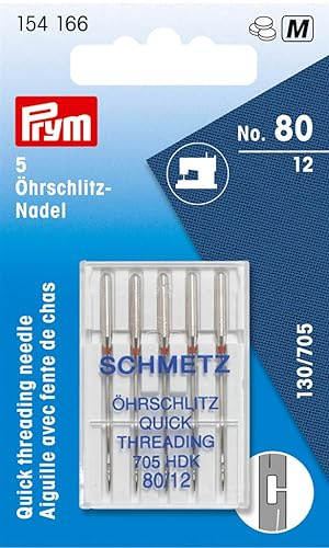 Prym 154166 Nähmaschinennadel Öhrschlitz 705 HDK 80