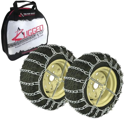 The ROP Shop Pair of 2 Link Tire Chains & Tensioners 23x10.5x12 for Snow Blowers, Lawn & Garden Tractors, Mowers & Riders, UTV, ATV, 4-Wheelers, Utility Vehicles