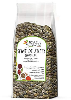 Semi di Zucca Naturali Sgusciati 1 Kg - senza sale, senza conservanti e coloranti - Semi Decorticati Qualità Premium - Italia Spezie
