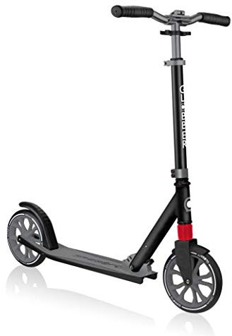 GLOBBER NL 205 Roller – Tretroller Kinder ab 6 Jahre, Teens und Erwachsene - Scooter 205 mm - ABEC 7 – höhenverstellbar – Schwarz-grau