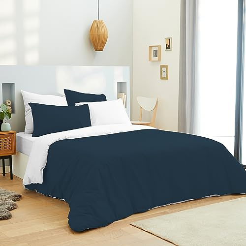 univers decor Pack Complet 6 pièces Bicolore réversible HDC 240 x 220 cm pour lit 140 x 190 cm