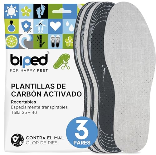biped 3 paia di solette uomo e donna in lattice con carbone attivo – ritagliabili – contro il sudore e i cattivi odori – ideali per lavoro sport e uso quotidiano z2724