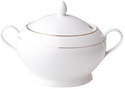 Ambition Aura 29189 Soupière en porcelaine avec couvercle Doré 2,8 l