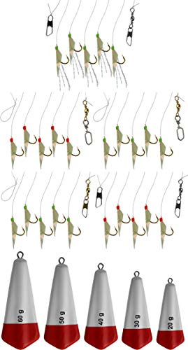 Storfisk fishing & more Lot de 10 bas de ligne avec poids de pêche sans plomb, taille : lot 2