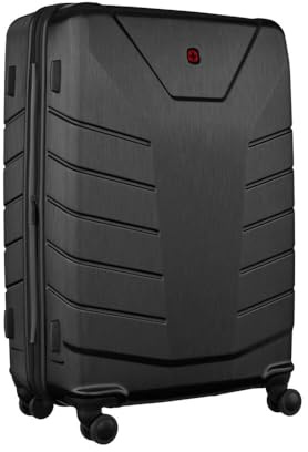 WENGER Pegasus Large Hartschalenkoffer mit 4 Rollen, Trolley, Groß, 99 (115) l, Sicherheitsschloss, Damen Herren, Reisen Urlaub, Schwarz, 610849