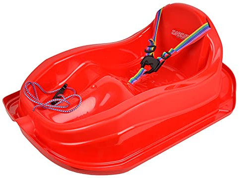 Kinder Schlitten mit Sicherheitsgurt bis 3 Jahre (Rot)