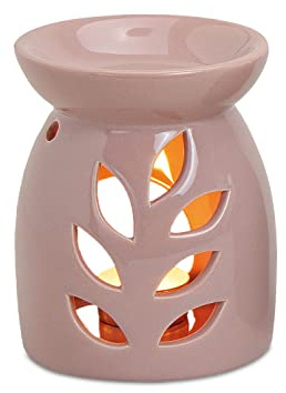 Keramik Duftlampe Blätter 100/130mm (1 Stück) - rosa