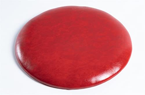 GHJL Rundes Leder-Stuhlkissen, Runder Hocker, Rutschfestes Sitzkissen, Heimbüro, Restaurant, Kartensitz, Barhocker, Solides, Rundes Sitzpolster, Stuhlpolster (Color : Red, Size : 30cm)