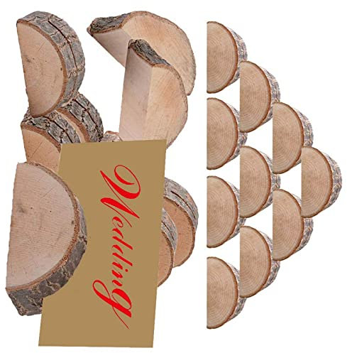 20Stk Tischkartenhalter Fotohalter Holz Kartenhalter Hochzeit Platzkartenhalter Visitenkartenhalter Memohalter Sitzkartenhalter Nameskartenhalter 20Stk Kraftpapier Karte für Party Hochzeit Deko
