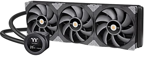 Thermaltake TOUGHLIQUID Ultra 420 | 420‑mm AIO Wasserkühlung | 2,1″ LCD‑Display | System‑Monitoring & GIF‑Support | Hochleistungs‑Pumpe | Drei 140‑mm PWM‑Lüfter | Intel/AMD Support | Schwarz