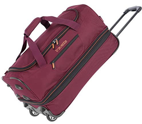 Travelite Trolley Reisetasche mit Rollen mittelgroß, erweiterbar, Basics, Weichgepäck Rolltasche mit Dehnfalte, 55 cm, 51-64 Liter